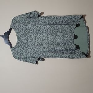 American eagle oversized green leopard print top